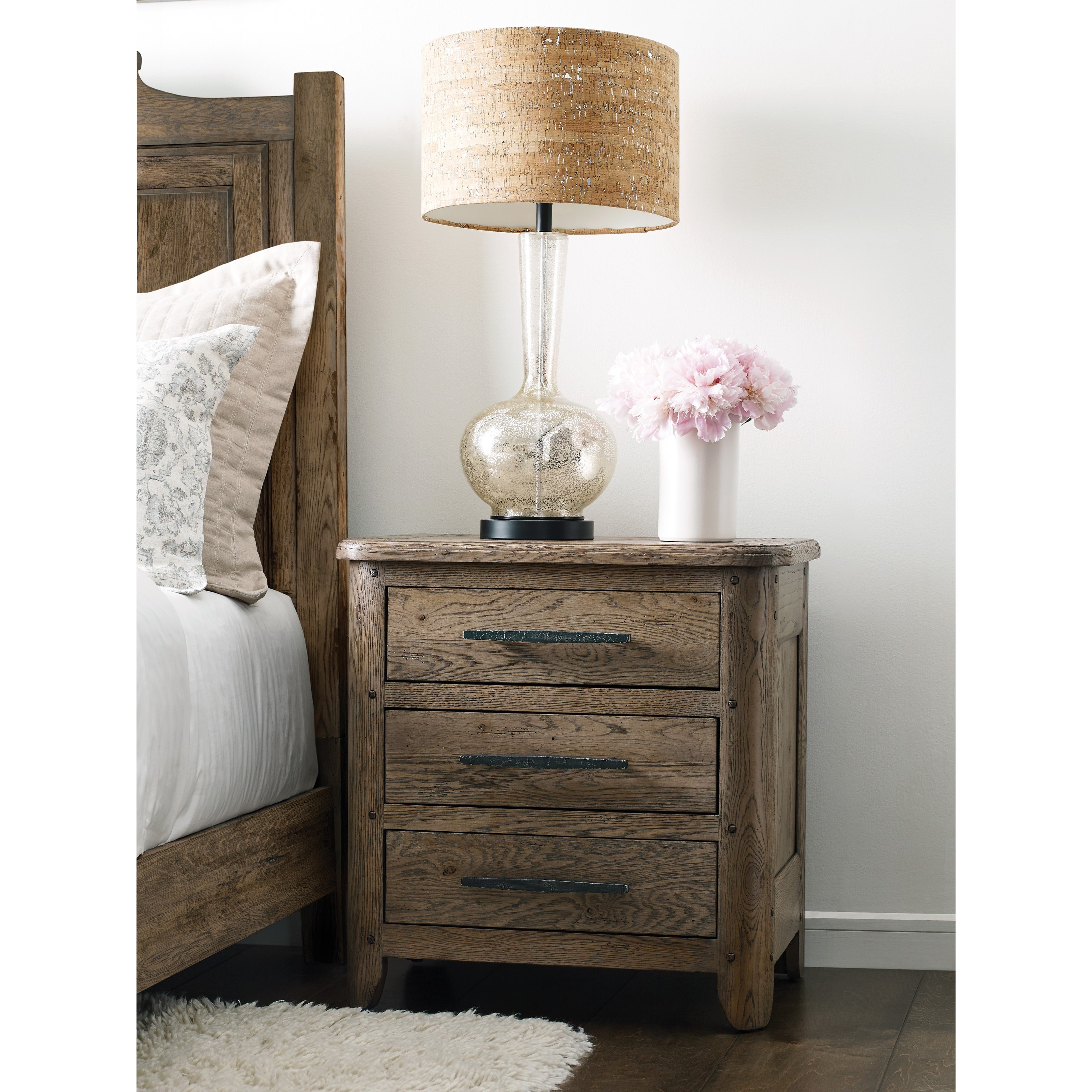 Kincaid Furniture Trails Dupont Three Drawer Nightstand with Electric